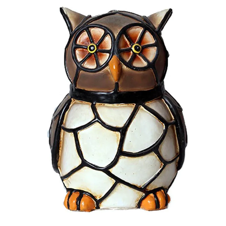 2020 new design custom cartoon resin animal figurines decoration owl statue