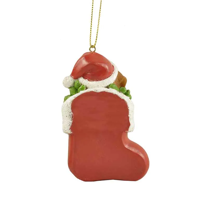 Newly released resin Spanish hound dog statue pendant in Christmas stockings decorations