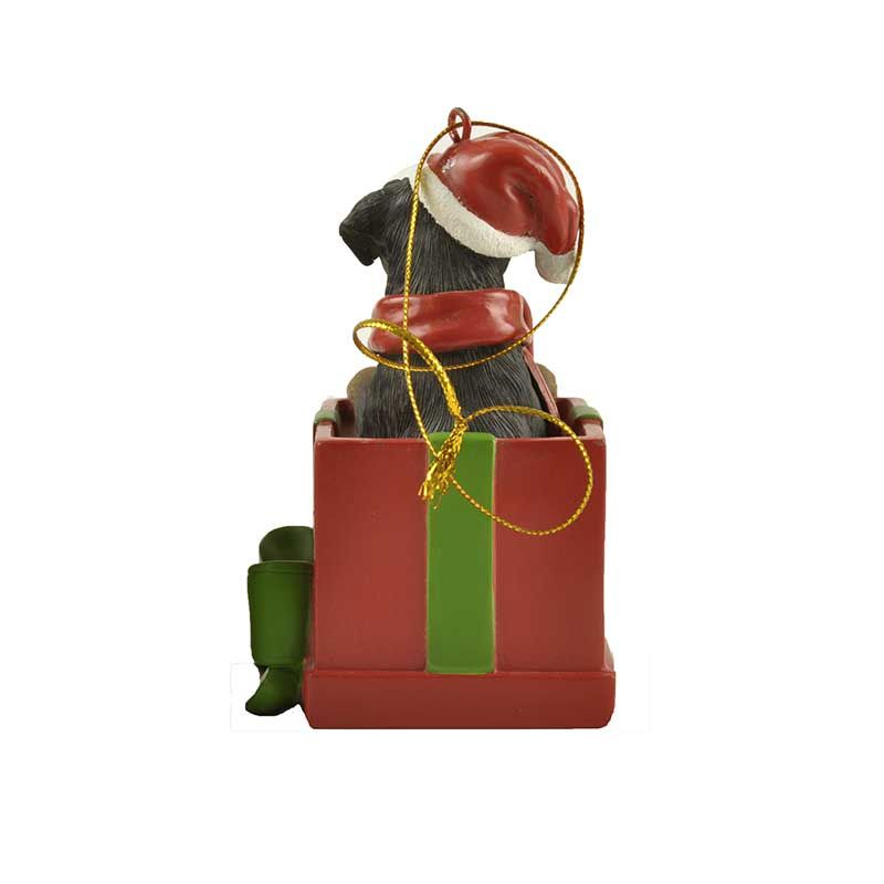 Rottweiler dog with bedroom ornaments in a gift box ornament