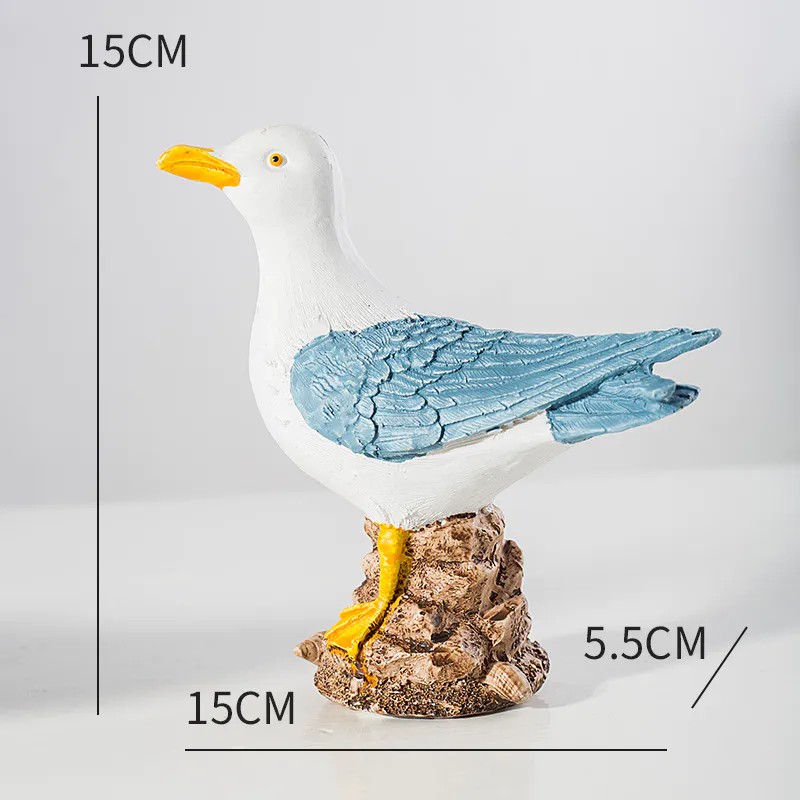 France Mediterranean Style Seagull Statue Seabird Model Figurines Micro Landscape Sand Table Decoration Resin Crafts