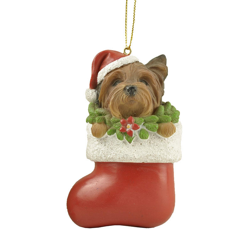 Wholesale High Quality shih tzu dog in christmas stockings ornament