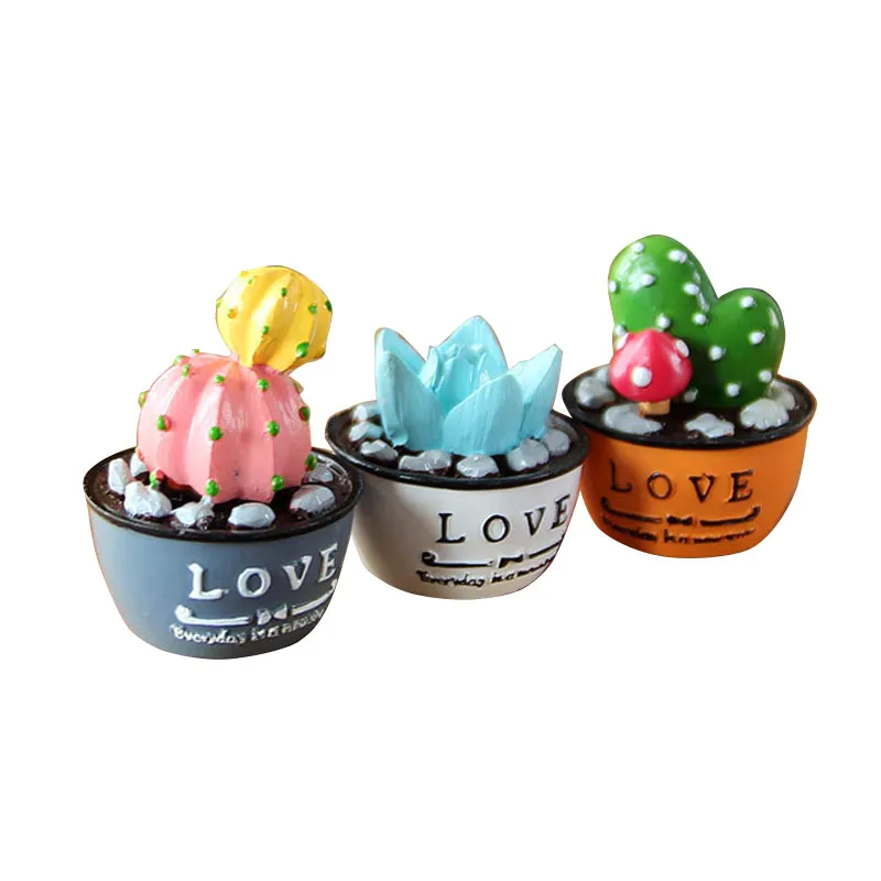 Mini Simulation Resin Succulents Creative Home Decoration Gifts Resin Crafts Ornaments Kawaii Potted Plants Fairy Garden