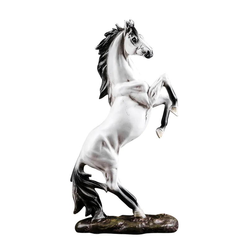 2020 New Arrivals Horse Art Resin Black White Horse Statue Other Horse Products