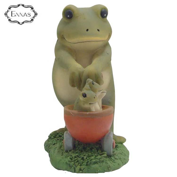 Factory handmade resin animal figurines frog garden decoration