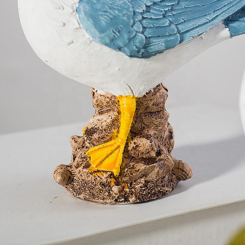 France Mediterranean Style Seagull Statue Seabird Model Figurines Micro Landscape Sand Table Decoration Resin Crafts