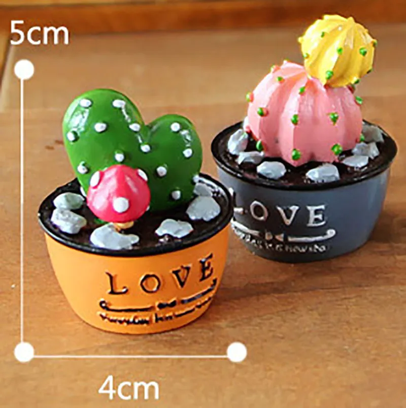 Mini Simulation Resin Succulents Creative Home Decoration Gifts Resin Crafts Ornaments Kawaii Potted Plants Fairy Garden