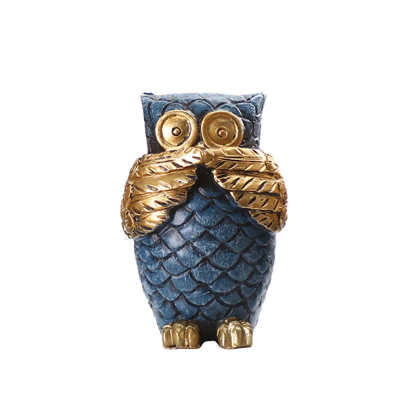 Resin Crafts Owl Statues For Decoration Rustica Hogar Gift European Owl Ornaments Home Decoration 3 Styles