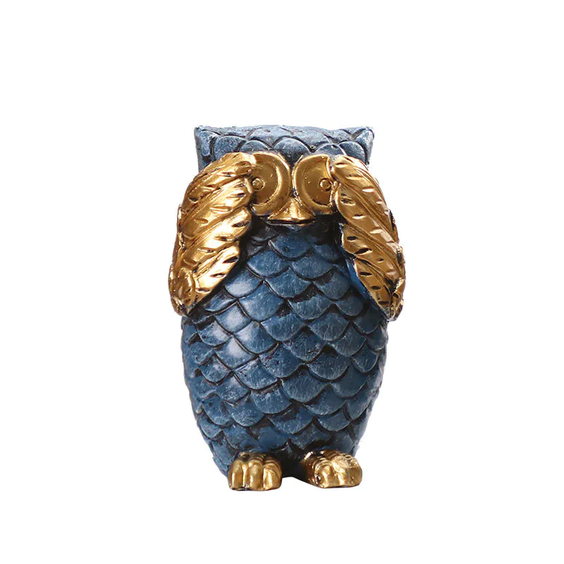 Resin Crafts Owl Statues For Decoration Rustica Hogar Gift European Owl Ornaments Home Decoration 3 Styles