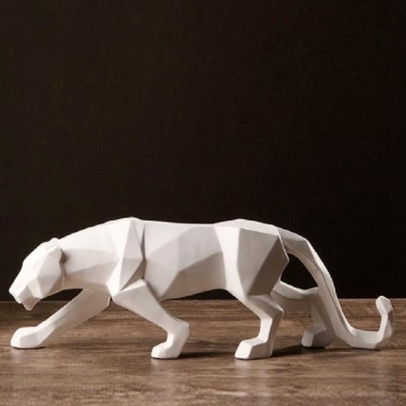 Gold Resin Crafts Nordic Abstract Animal Figurine Leopard Statue Decoration For Home Bedroom Office