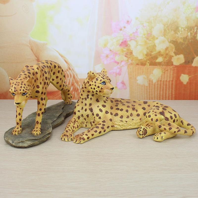 Simulation Leopard Figurine Office Decoration Statue Home Decor Resin Craft Gift Animal