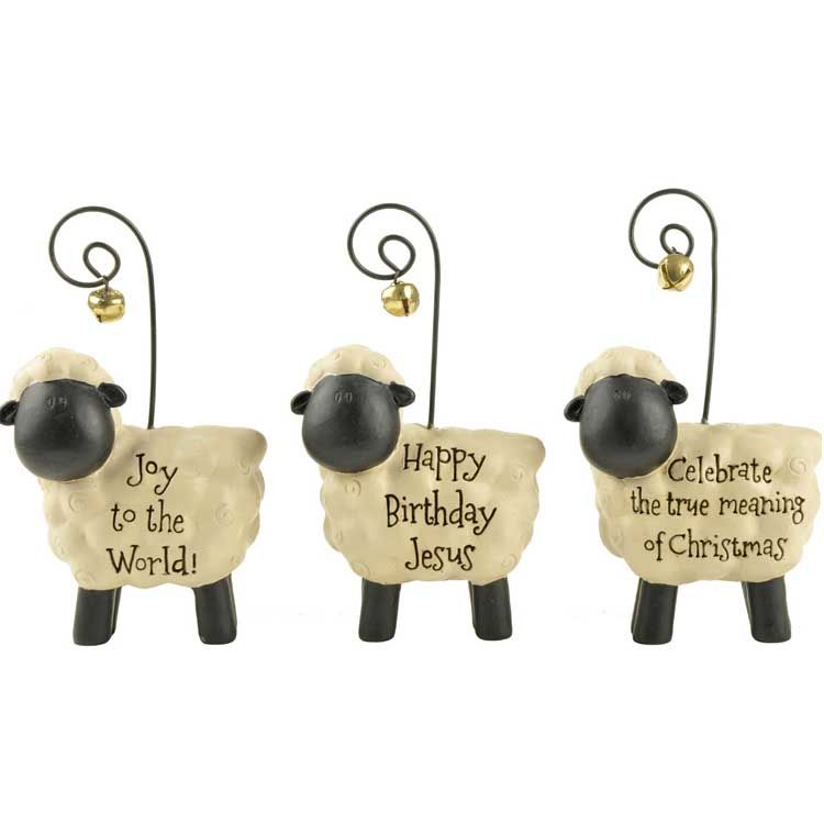 custom resin lovely sheep animal statue decoration name card holder