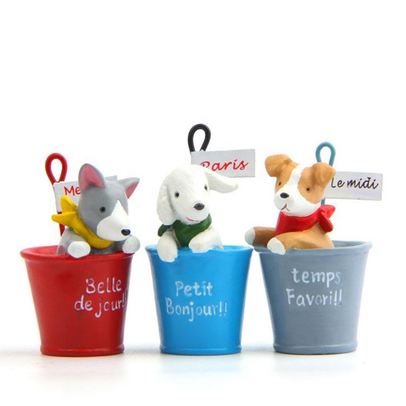 Resin Crafts Cup Puppy Mini Gog Statues Fairy Garden Miniatures Figurines Gardening Moss Succulent Accessories