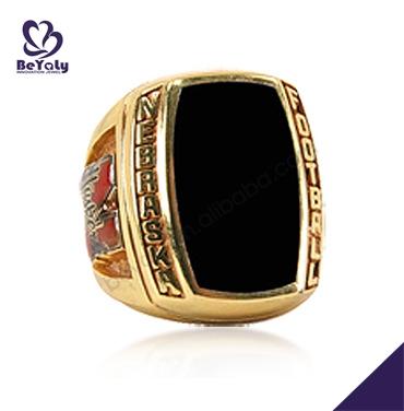 Black painting signet teamwork youth football champions rings