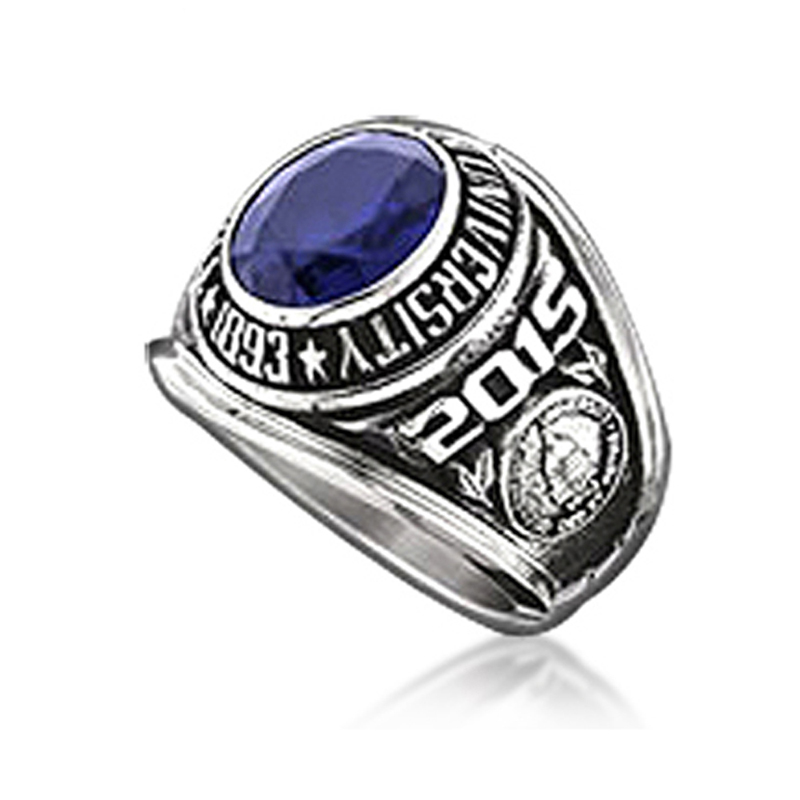 Signet Custom Design Blue Solid Amber 30 Year Anniversary Ring