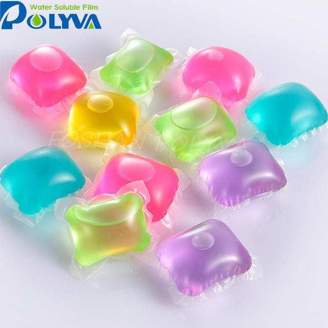 high quality 2 in 1 washing detergent liquid pods beads with water soluble plastic bag