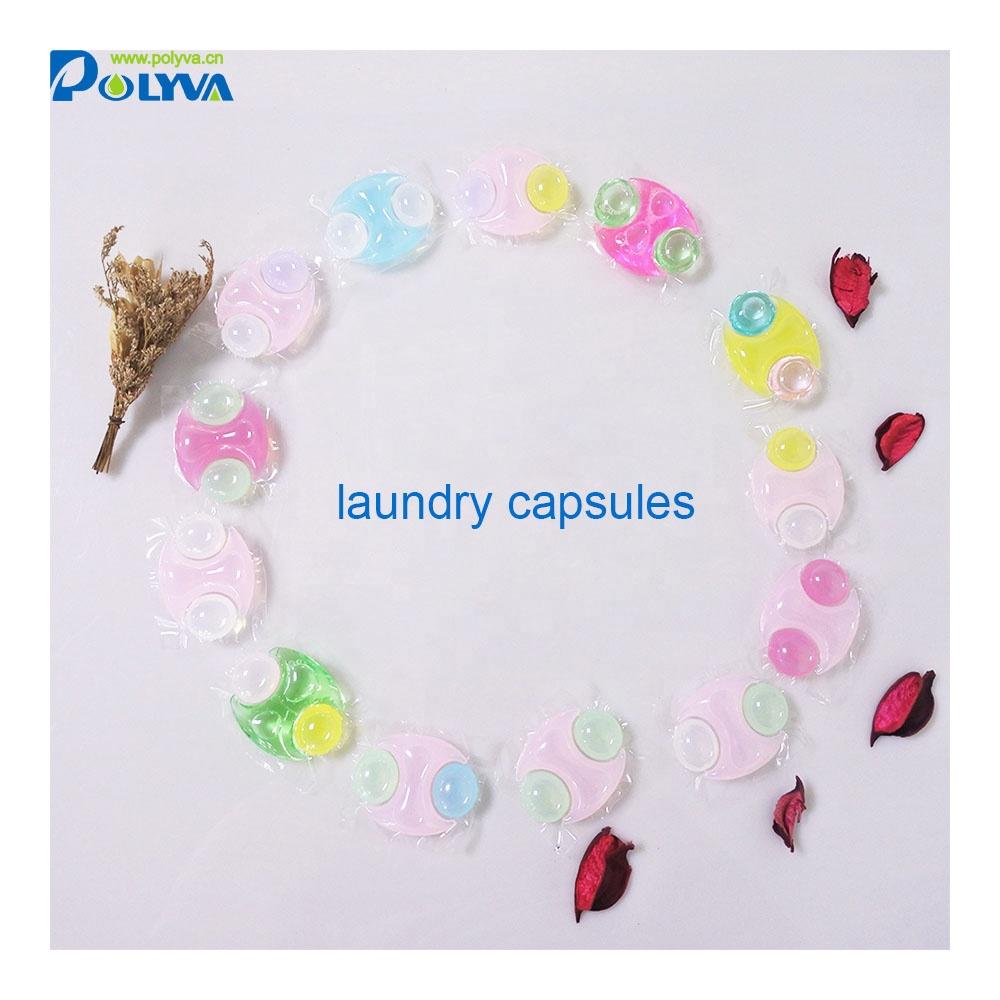 water soluble clean washing liquid detergent laundry pod wholesale laundry capsules 3in1