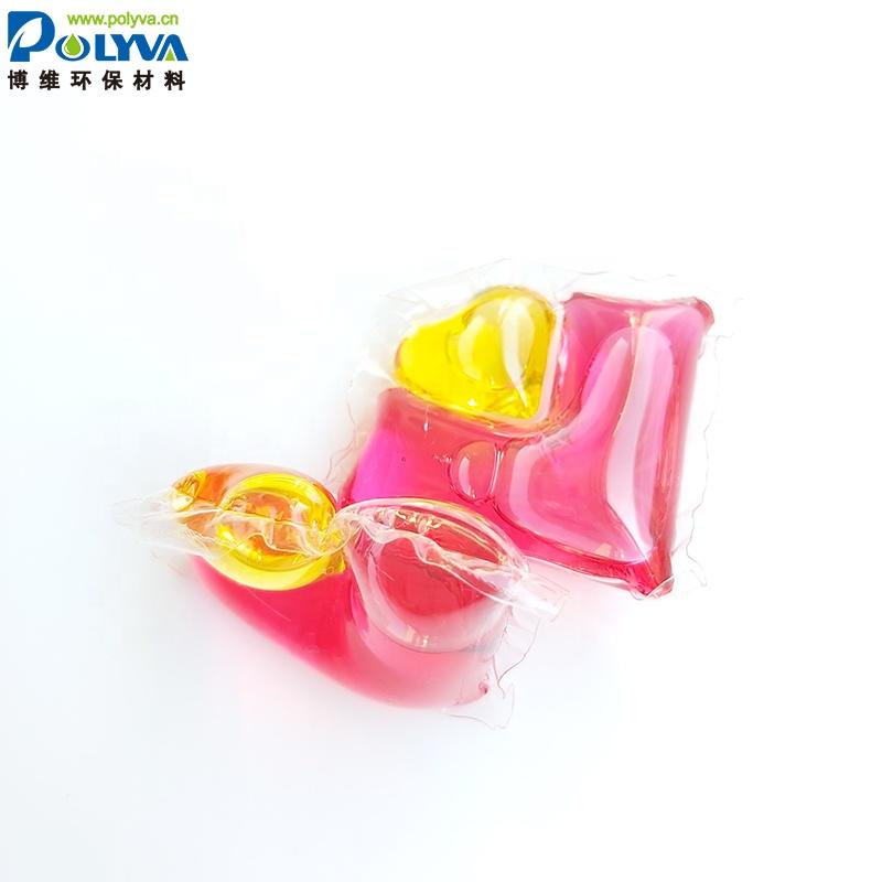 Double cavity laundry pods Powerful cleaning enzyme laundry detergent washing liquid pods