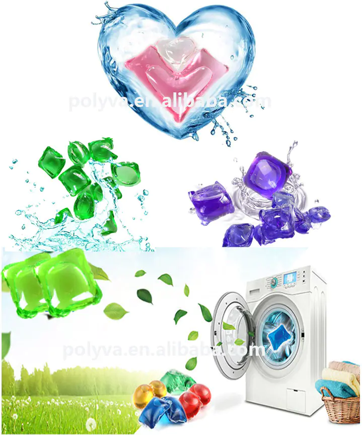 2 in 1 water soluble film laundry detergent liquid pod laundry gel capsule washing pods