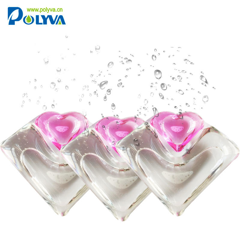 2 in 1 water soluble film laundry detergent liquid pod laundry gel capsule washing pods