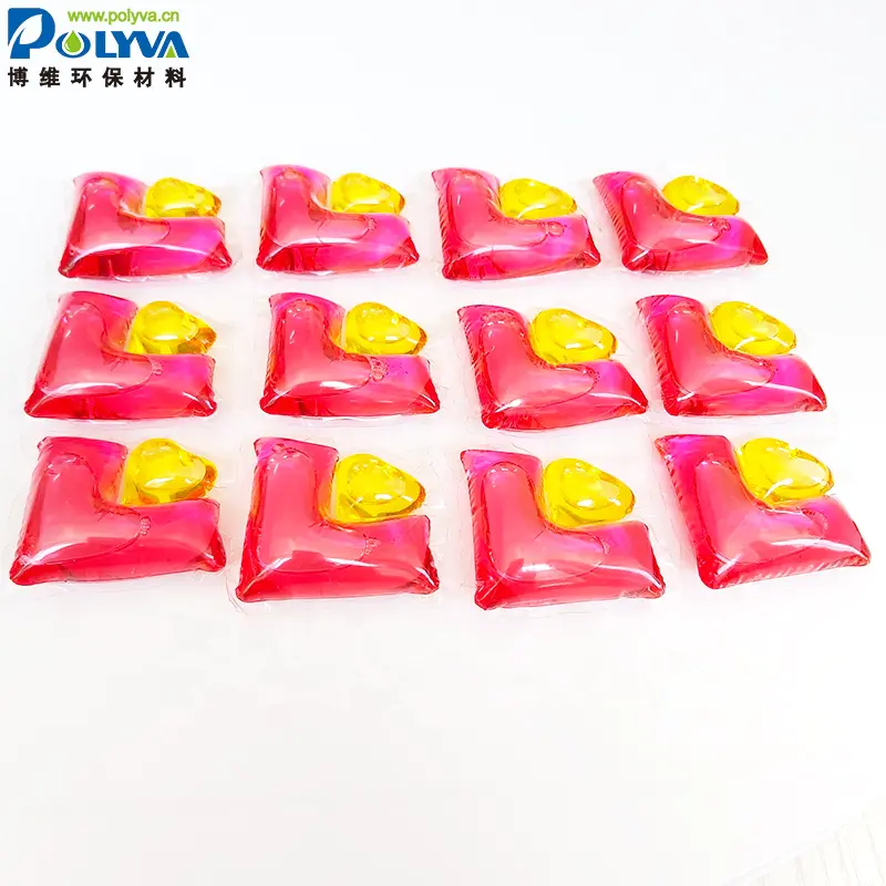 Double cavity laundry pods Powerful cleaning enzyme laundry detergent washing liquid pods