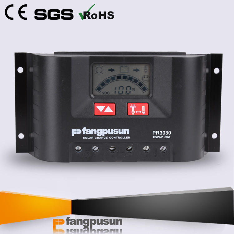 High Quality 720W Solar Power System 12V 24V 30A PWM Solar Charge Controller LCD Display