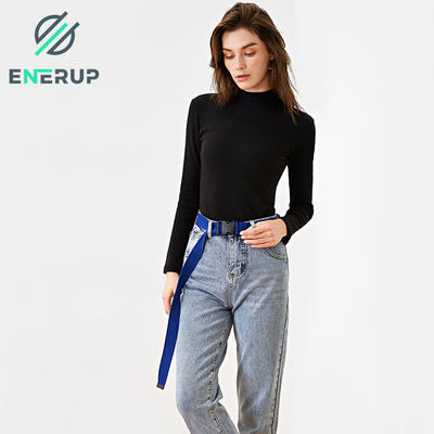 Enerup Organic 95% Bamboo 5% Spandex Fibre Blank Scoop Neck Basic Layer Blank Gym Dry Fit Long Sleeve T Shirt