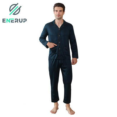Enerup Wholesale Fashion Men's Copper Ion Pe Bamboo Women's Long Sleepwear Custom Nightgown Pajamas Set