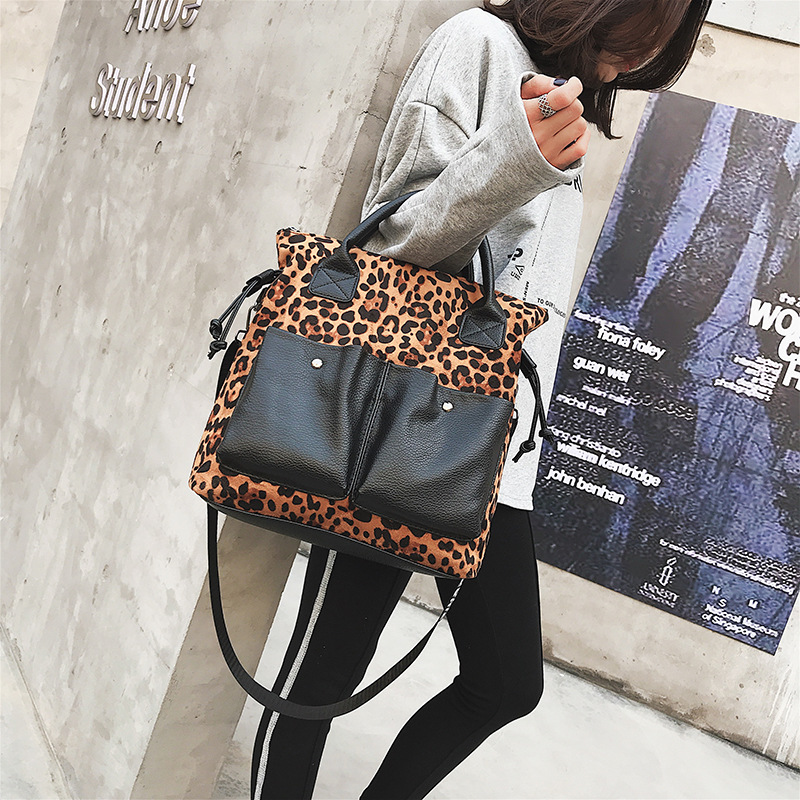 Osgoodway2 leopard print large capacity ladies tote bag luxury leather trendy handbags for women
