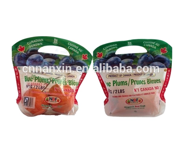 air hole food grade fresh fruit packaging bag with zipper