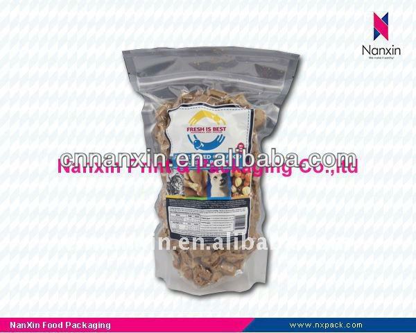 plastic vacuum packaging bag for nuts packaging stand up pouch with zipper