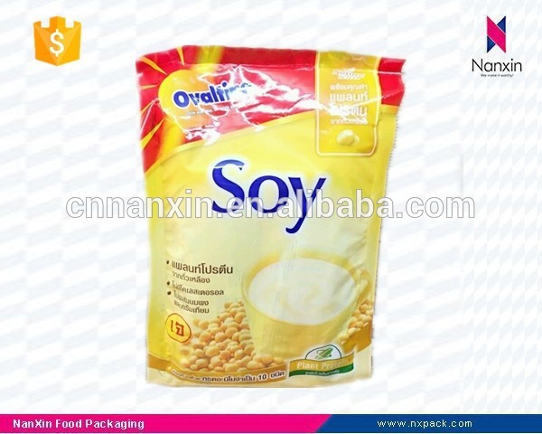 plastic soy milk powder packaging stand up pouch