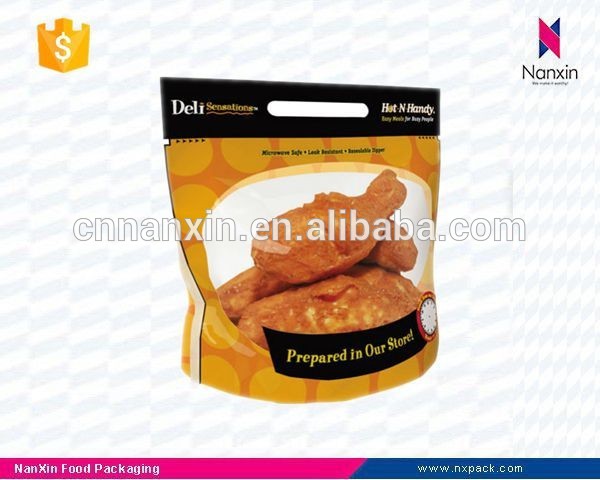 resealable roasted chicken packaging portable bag
