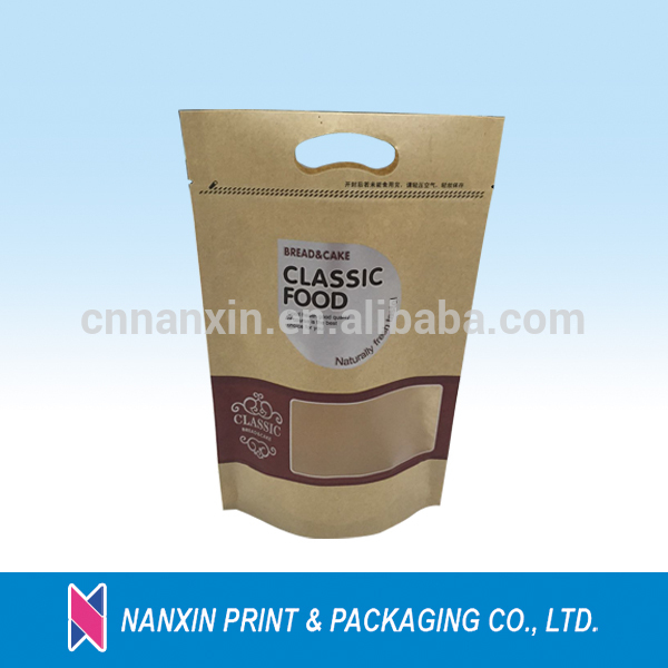 Light proof kraft paper pouch packing bag for nuts with clear window