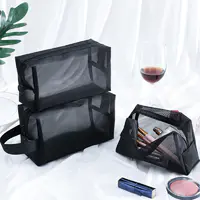 Women Transparent Cosmetic Travel Function Makeup Case Small Large Black Zipper Organizer Storage Pouch Toiletry Beauty wash bag
