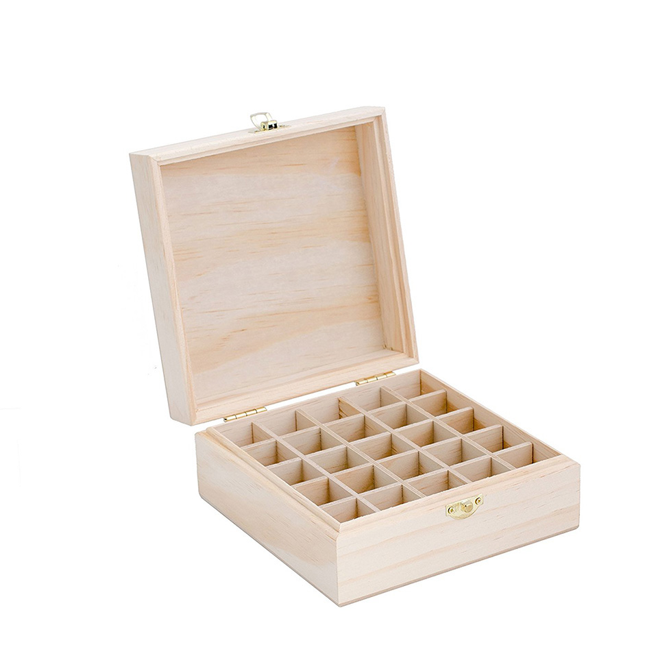 Multi-tray Large essential oils storage wooden package box with dividers