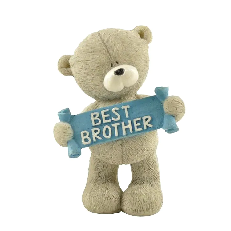 Wholesale Brother Gifts Polyresin Animal Bear Figurine with Letters 