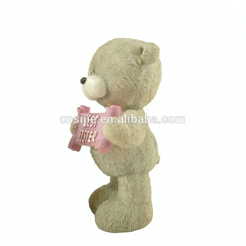STOCK products Polyresin cute bear figurines home decoration with 