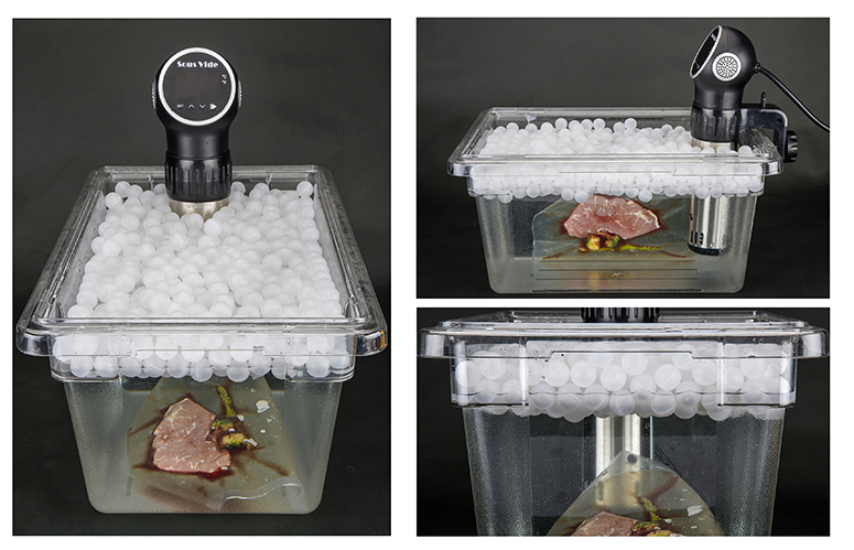 عزل كرات المياه Sous Vide الكرة البلاستيكية المجوفة للاستخدام في الطهي