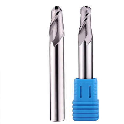HRC45 tungsten steel 2 flute ball nose long neck short cutting edge coated end mill cnc milling cutter cutting tools