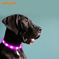 Wholesale Flashing Modes LED Dog Collar For Outdoor Safety Soft Silicone Led Light Up Pet Dog Collar Anti-losting