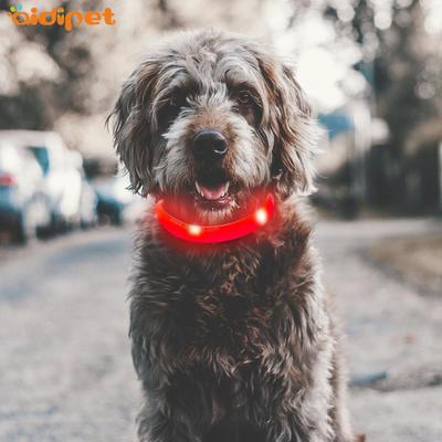 Waterproof Led Silicone Dog Collar with USB Rechargeable Battery Free Size Flashing Dog Collar Manufacturer