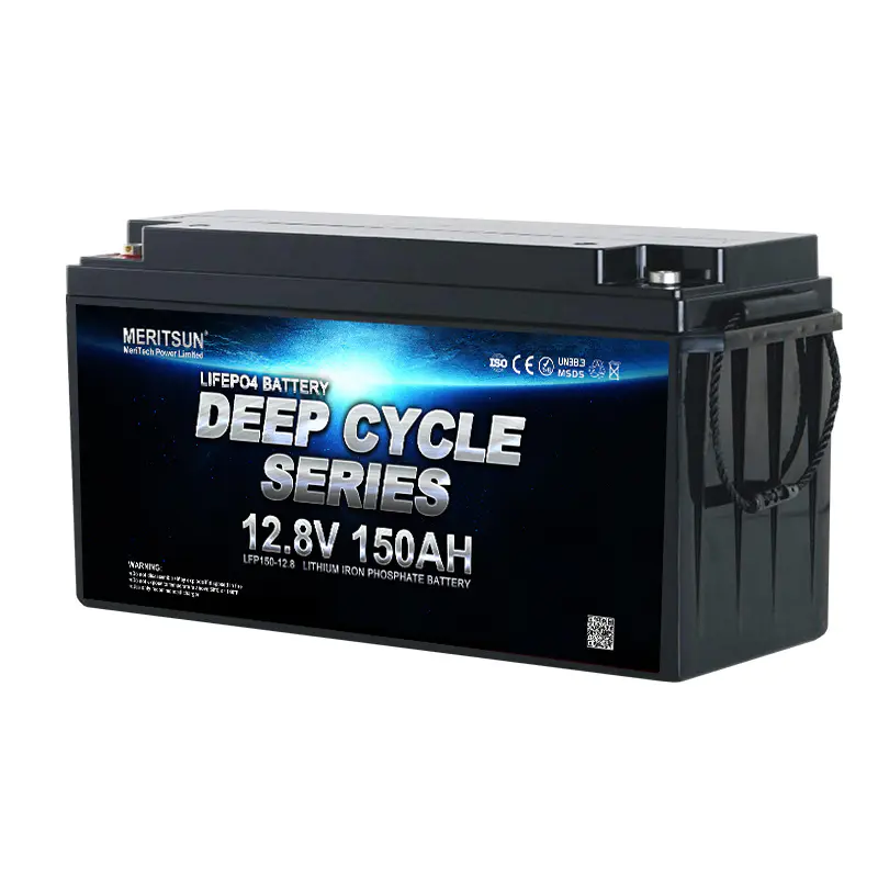 MeritSun Storage Battery Pack 12V 100AH 150Ah 200Ah lifepo4 Lithium Batteries 12.8V for Home