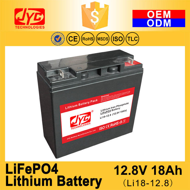 Cycle Life Lithium Ion Lipo Lifepo4 Battery >2000 Cycles @1C 100%DOD 12.8V 18ah 12V JYC Battery