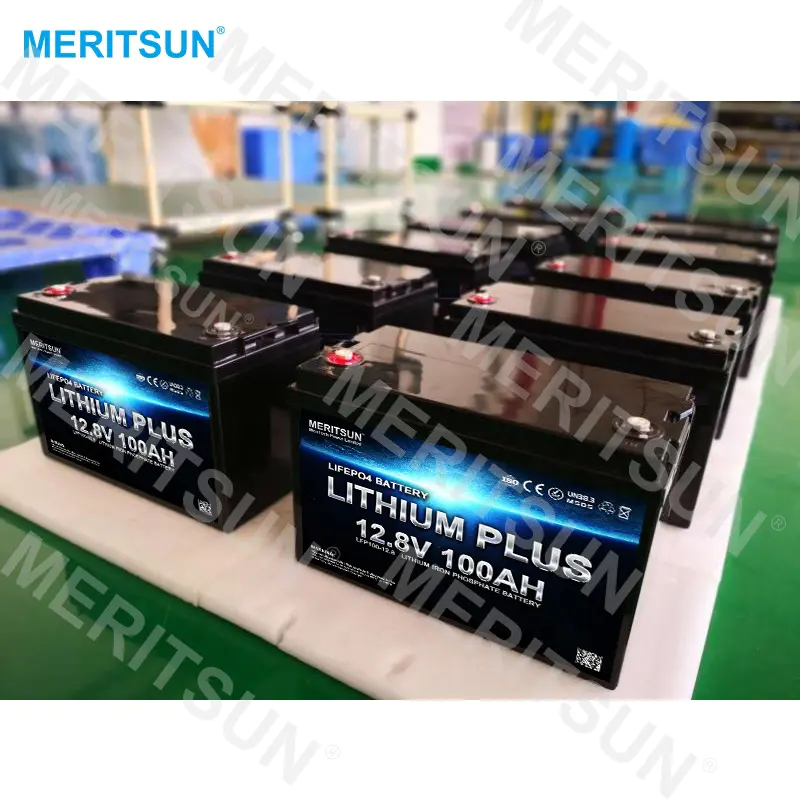 MeritSun Lifepo4 Deep Cycle Lipo Li-ion 12V 100AH Lithium ion Battery Pack Power cell for UPS Solar Product