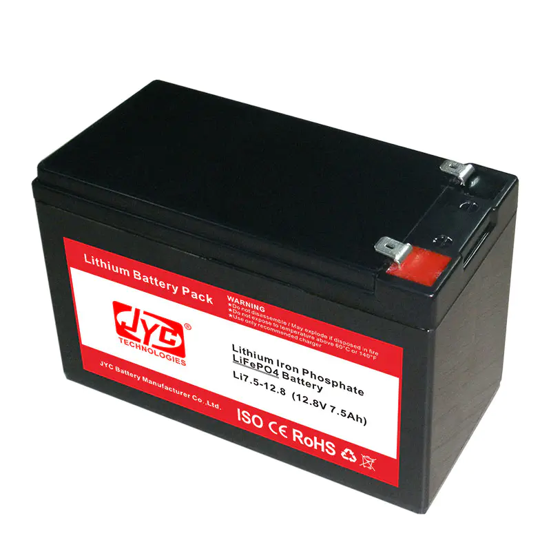Small Lithium Ion Polymer Lifepo4 Lipo Battery Pack Cycle Life >2000 Cycles @1C 100%DOD 12.8V 7.5ah Li-polymer