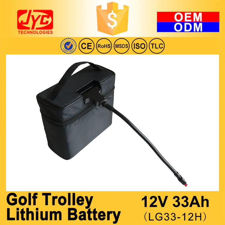 Electric Golf Trolley T-bar Connector Lifepo4 Battery Pack Lithium Battery 12V 33ah Cycle Life>2000 Cycles