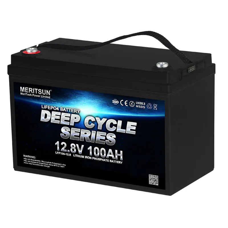 MeritSun Deep Cycle Batteries 12V 100ah Lithium Iron Lifepo4 Lithium Battery For Solar RV camping car