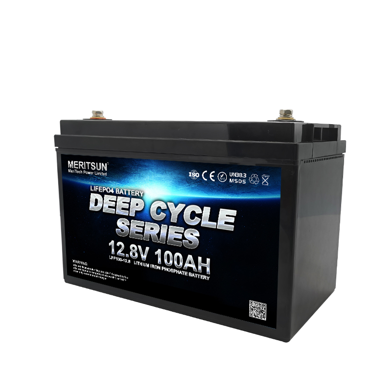 MeritSun Deep Cycle Batteries 12V 100ah Lithium Iron Lifepo4 Lithium Battery  For Solar RV camping car-MERITSUN