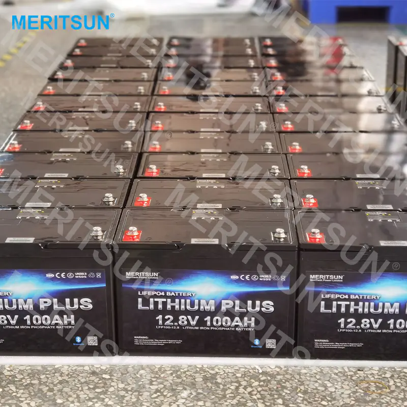 MeritSun Deep Cycle Batteries 12V 100ah Lithium Iron Lifepo4 Lithium Battery For Solar RV camping car