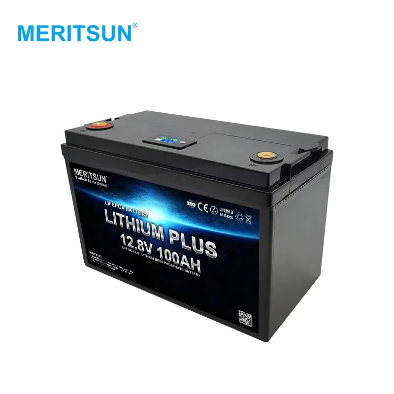 MeritSun Battery Manufacturer Deep Cycle Solar Lifepo4 Lithium Battery 12V 200Ah with LCD and BMS